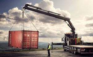 Hiab Lift and Shift Crane in Operation